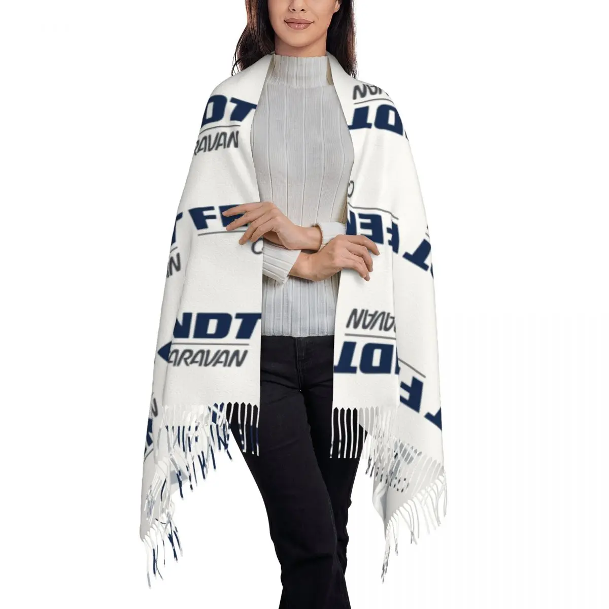 Fendt Caravan Scarf Tassel Scarves Women Soft Warm Shawls and Wraps Large Fall Winter Shawl Wrap