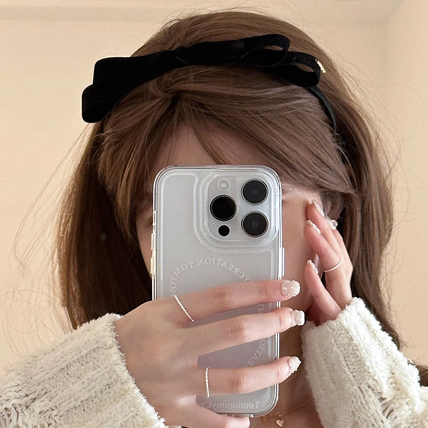 Fashion Women Basic Black Velvet Hairband For Girls Vintage Bow Headbands Stretch Hair Hoops Simple Plain Style Easy For Wearing