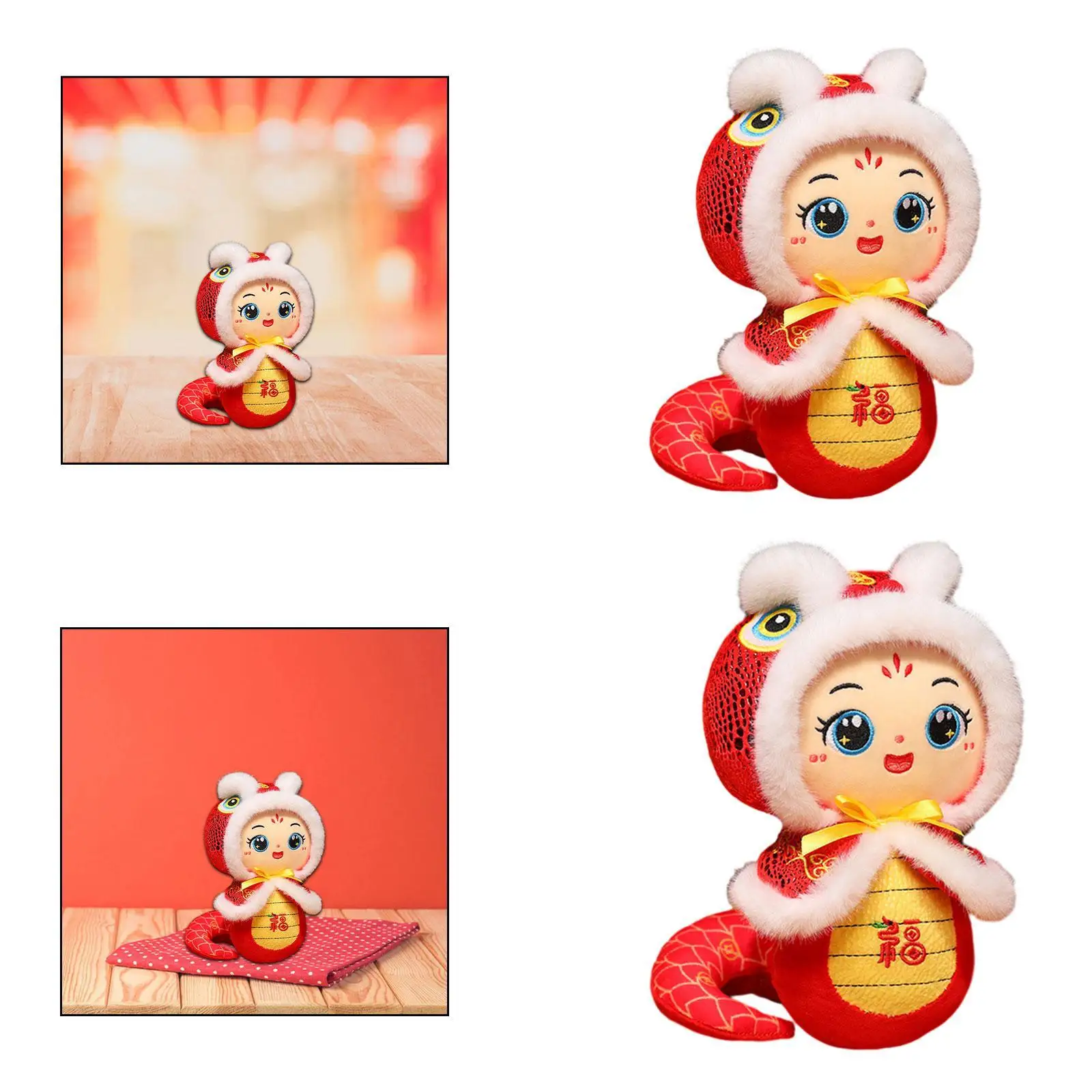 

Плюшевая кукла-змея, китайская новогодняя фигурка змеи для фестивалей, праздничного отеля