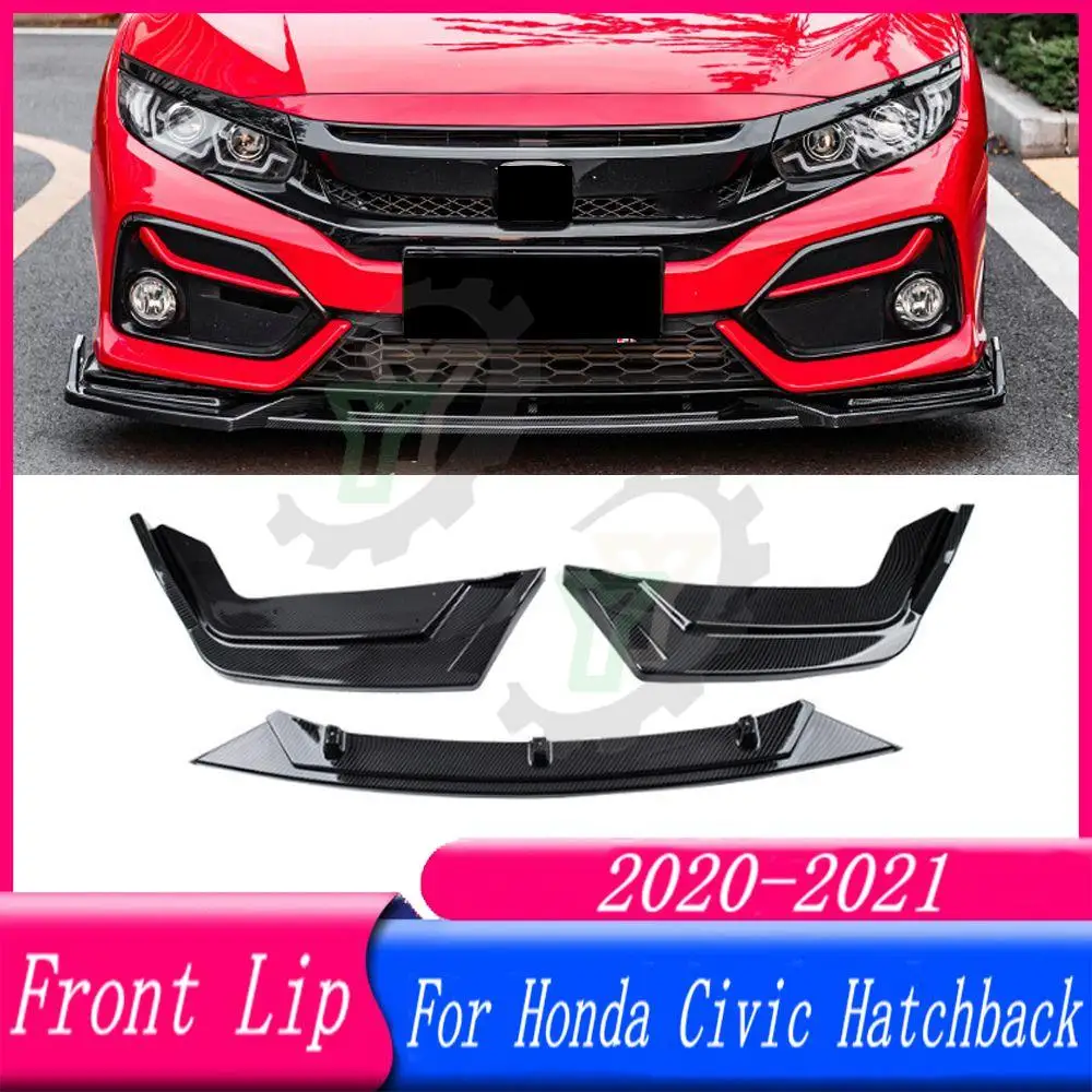 

Car Front Bumper Lip Spoiler Splitter Diffuser Detachable Body Kit Cover Guard For Honda Civic 10th Hatchback & Si 2020 2021