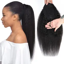 Drawstring Ponytail Human Hair Ponytail Afro Kinky Curly Ponytail Kinky Straight Ponytail Extension Remy Brazilian Hair Ponytail