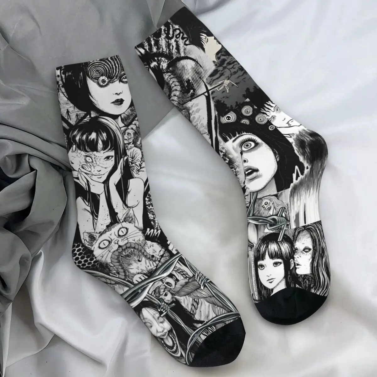 

Junji Ito Japanese Anime Socks Spring Stockings Funny Adults Men Breathable Socks Custom Running Sports Anti Bacterial Socks