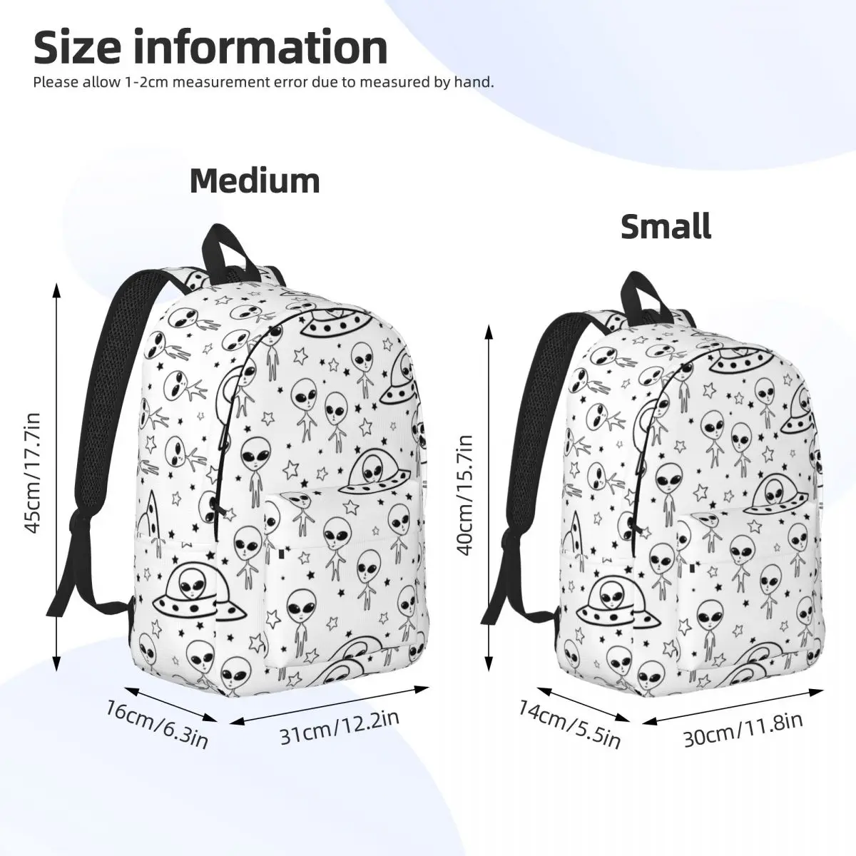 Space Alien Aliens Area Spaceship Backpack Daypack Large Capacity Children BookBag School Bag Shoulder Bags for Boys Girls