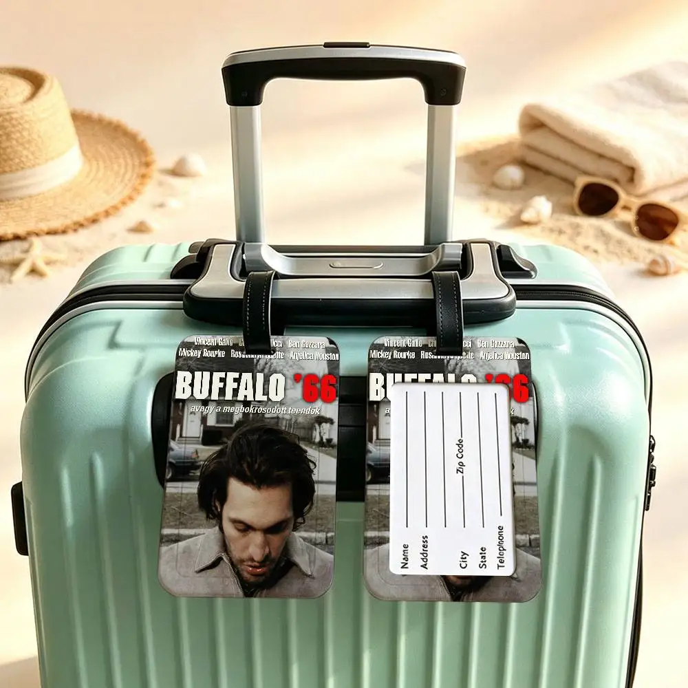 Buffalo 66 Classic Movie PVC Anti lost Luggage Identifier Tag Removable Information Card Holder Travel Baggage Tag