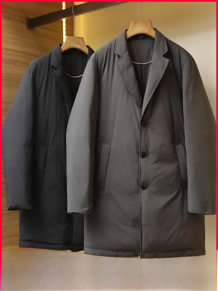 

Китайский Sle Thiened Warmth Мужской пуховик Jaet Long Sve Faionable Urban Повседневная одежда Ветрозащитный 3D дизайн Чистый цвет