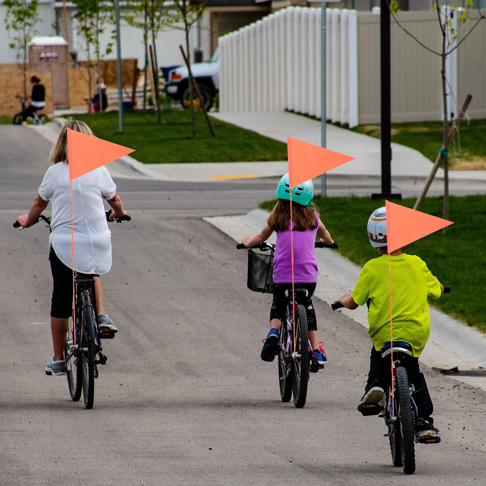 5 Pcs Reflective Pennant Bike Flag Replacement For Cycling Children Supplies Riding Safety Wear-Resistant Flags Pvc Warning