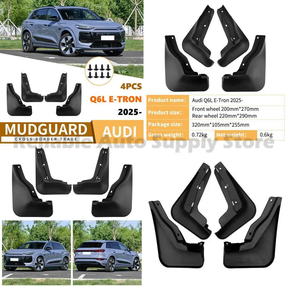 

For Audi Q6L E-Tron 2025 Car Tire Mud Flaps Leather Premium Quality Stylish Design Durable Protection Auto Accessories