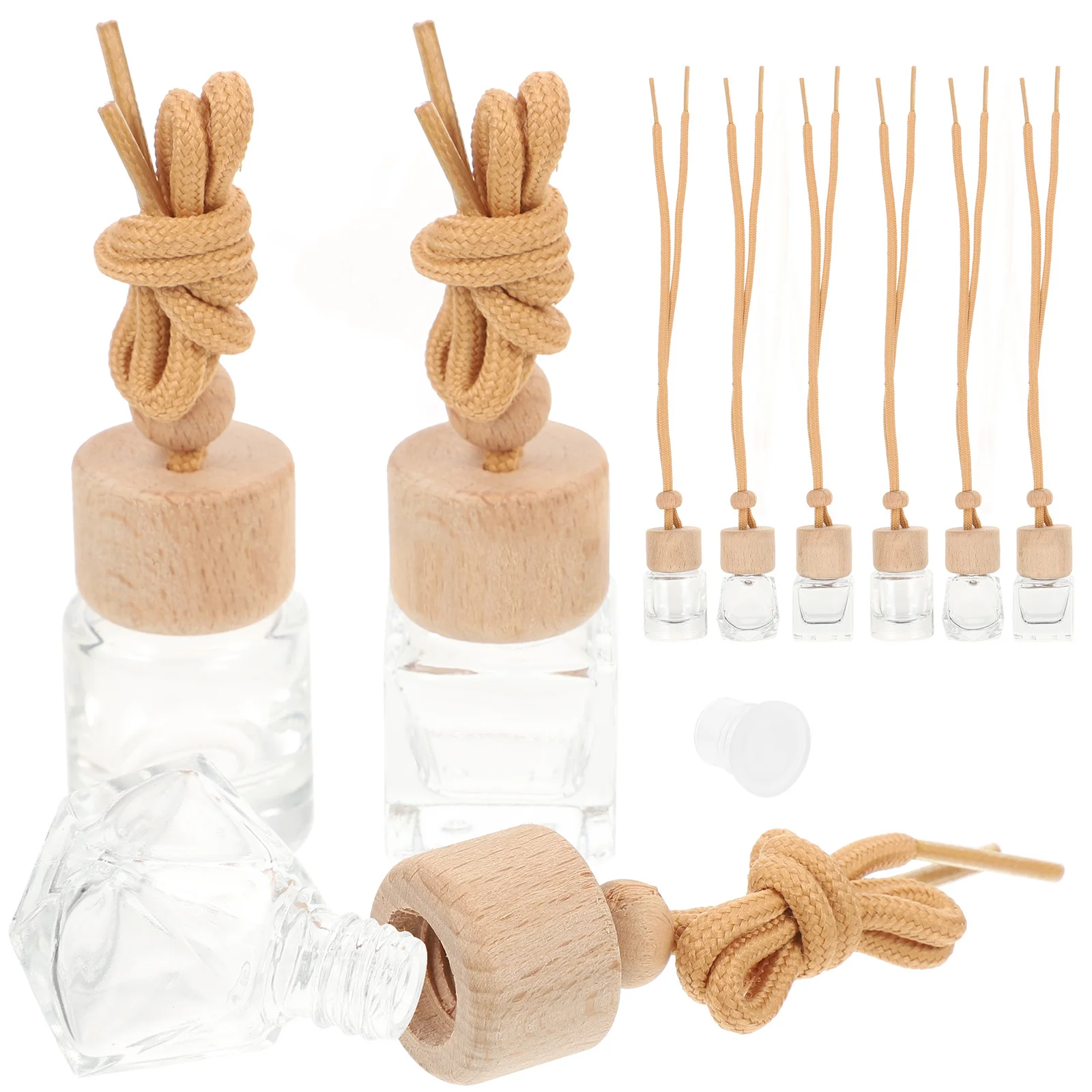 Diffuseur de parfum de voiture, bouteilles en verre, aromathérapie Portable, bouteille de parfum polyvalente, rechargeable, Compact, 9 pièces