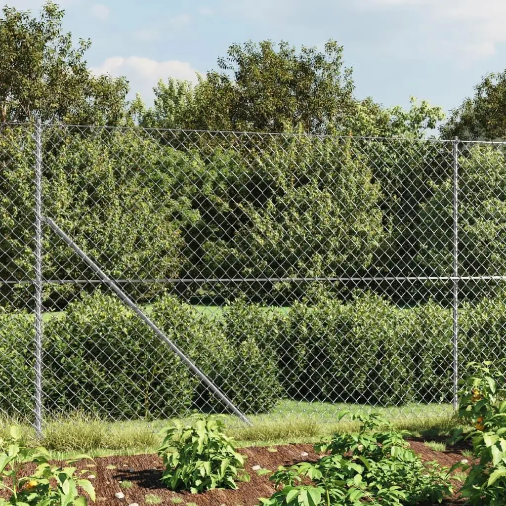 Silver Chain Link Fence 1.4m x 25m - Durable Garden & Property Boundary Solution