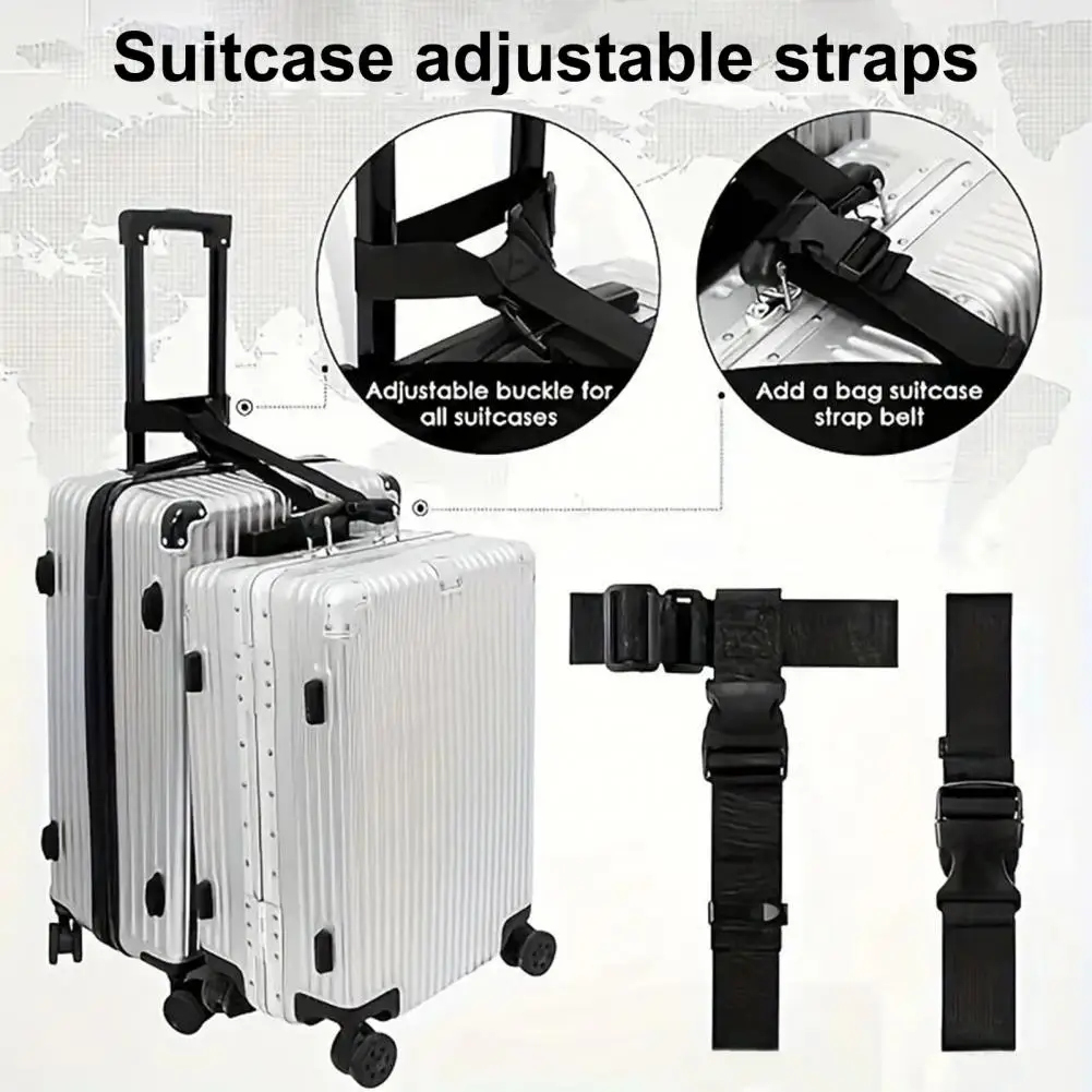 3 Pcs Luggage Connection Straps Adjustable Great Tenacity Suitcase Belt Tie Luggage Together Travel Luggage Attachment Connector