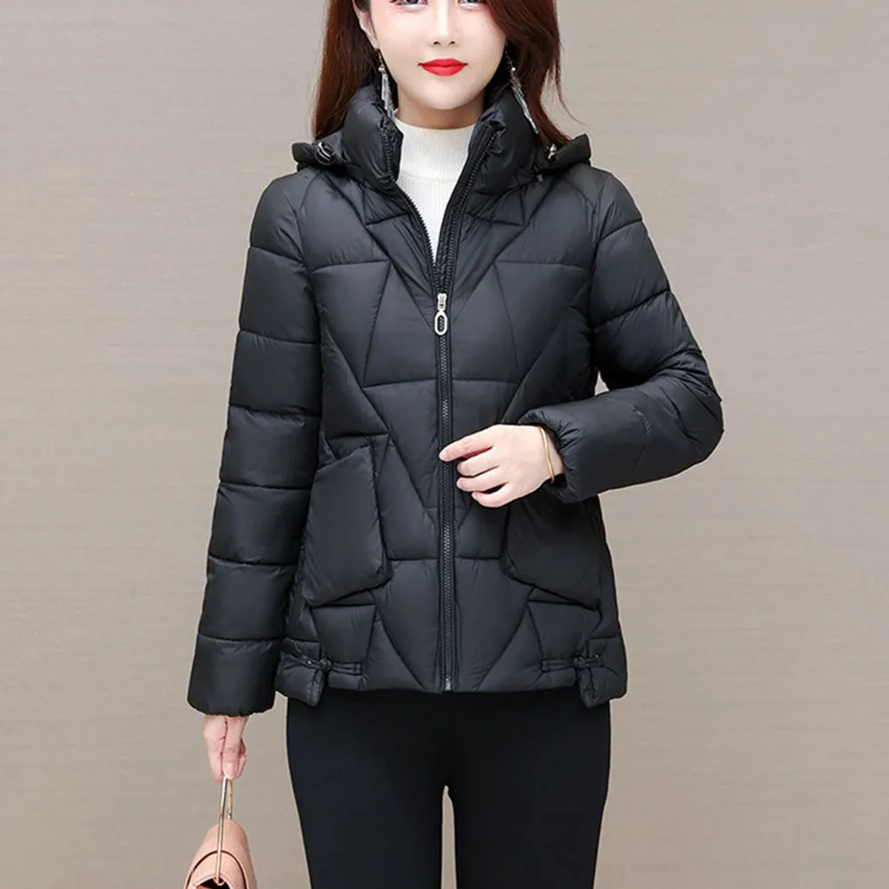 The New Fashion Cotton-padded Jacket Feminine Temperament Is Light, Slim And Slim. Autumn And Winterkeep Warm Short Coat Tide.