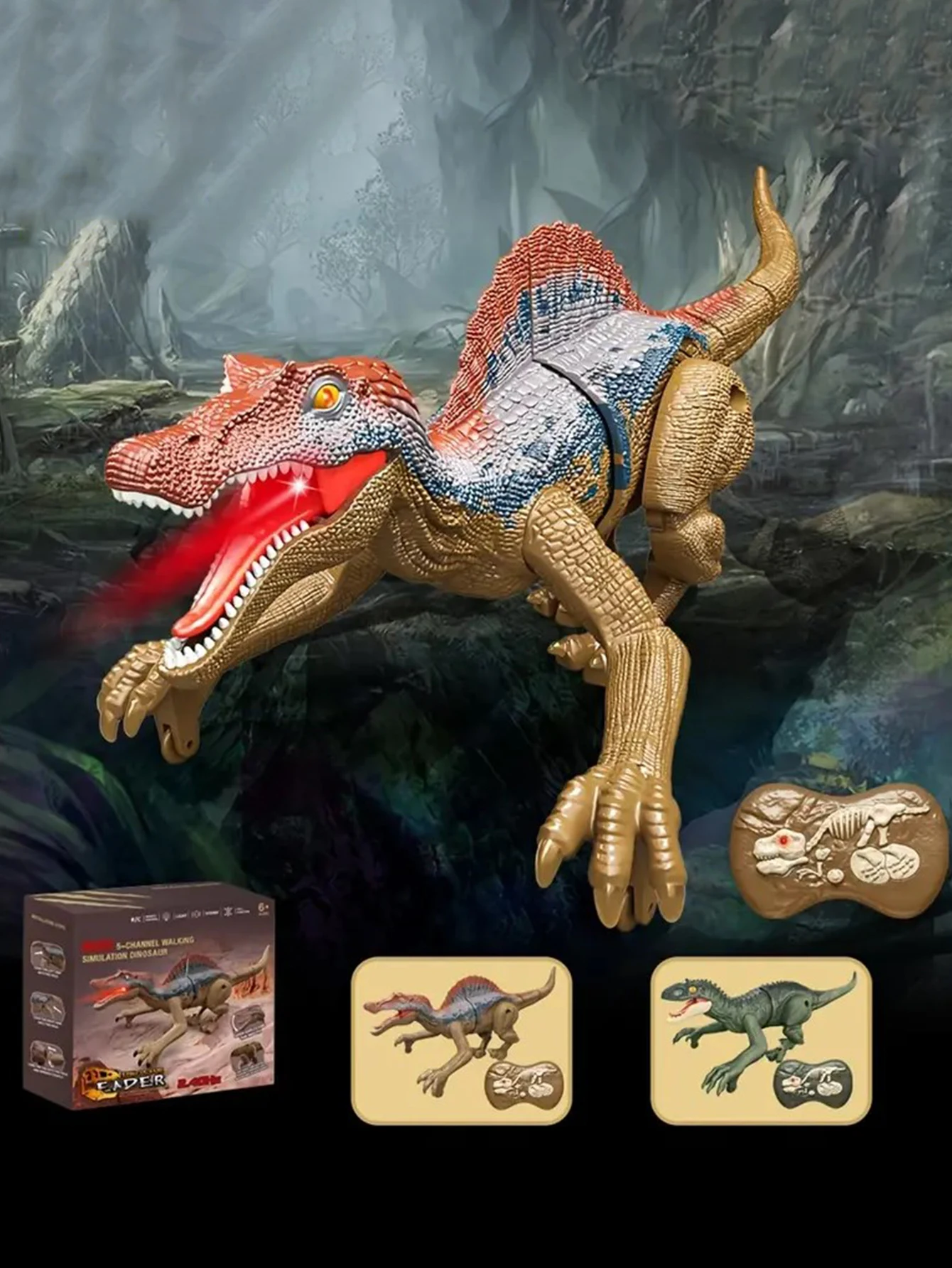 RC Dinosaur Toy ABS Plastic 5- - Kids Toys Channel 评论和价格