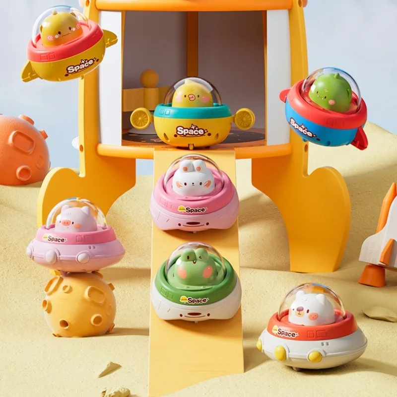 Cartoon Kinderen Auto Speelgoed 1-3Y Inertie Cartoon Dier Techniek Voertuig Druk Gaan Cartoon Truck Speelgoed Trek Auto Speelgoed voor Kinderen