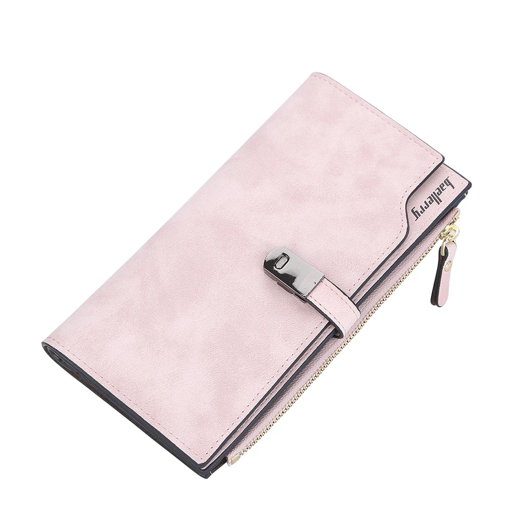 New Women Long Wallets Magnetic Buckle Top Quality Card Holder Classic Female Purse Zipper Wallet For Girl