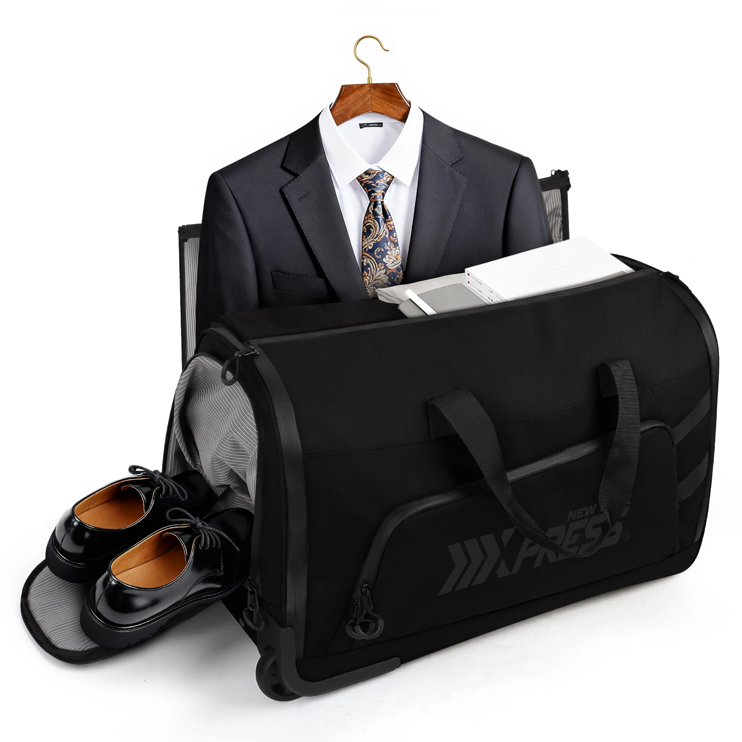 Rolling Garment Duffle Bag Garment Bag Waterpoof Carry On Garment Bag Convertible Duffel Bag for Business & Travel w/Wheels