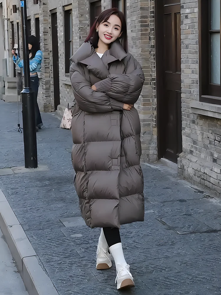 

Новая модная универсальная утепленная женская куртка-пуховик с большим воротником, белая, для повседневной носки, тренд 2024 года