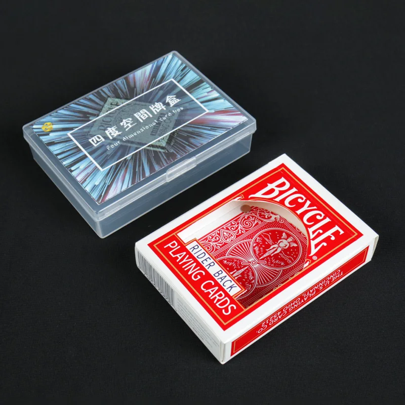 4D Magic Card Box Instant Transformation Empty Box Visual Close-Up Performance Props Gift for Card Tricks