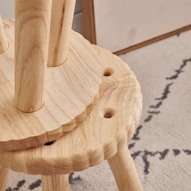 Cute Cookie Solid Wood Stool Removable Leg Small Bench Home Entryway Shoe Stool