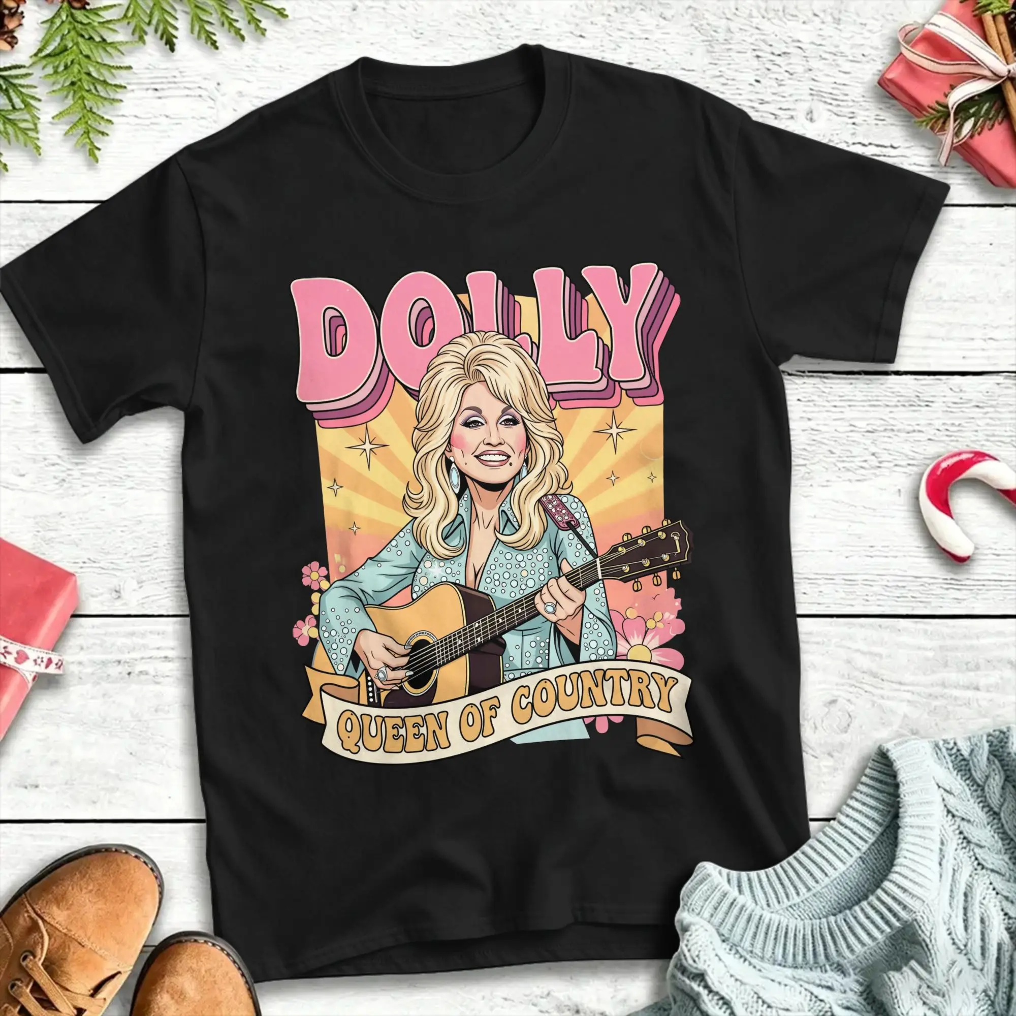 Dolly Parton Country Music Cotton T-Shirts  Fashion Tee Shirt for Men Beach Y2K Basic Casual Short Sleeve Clothing