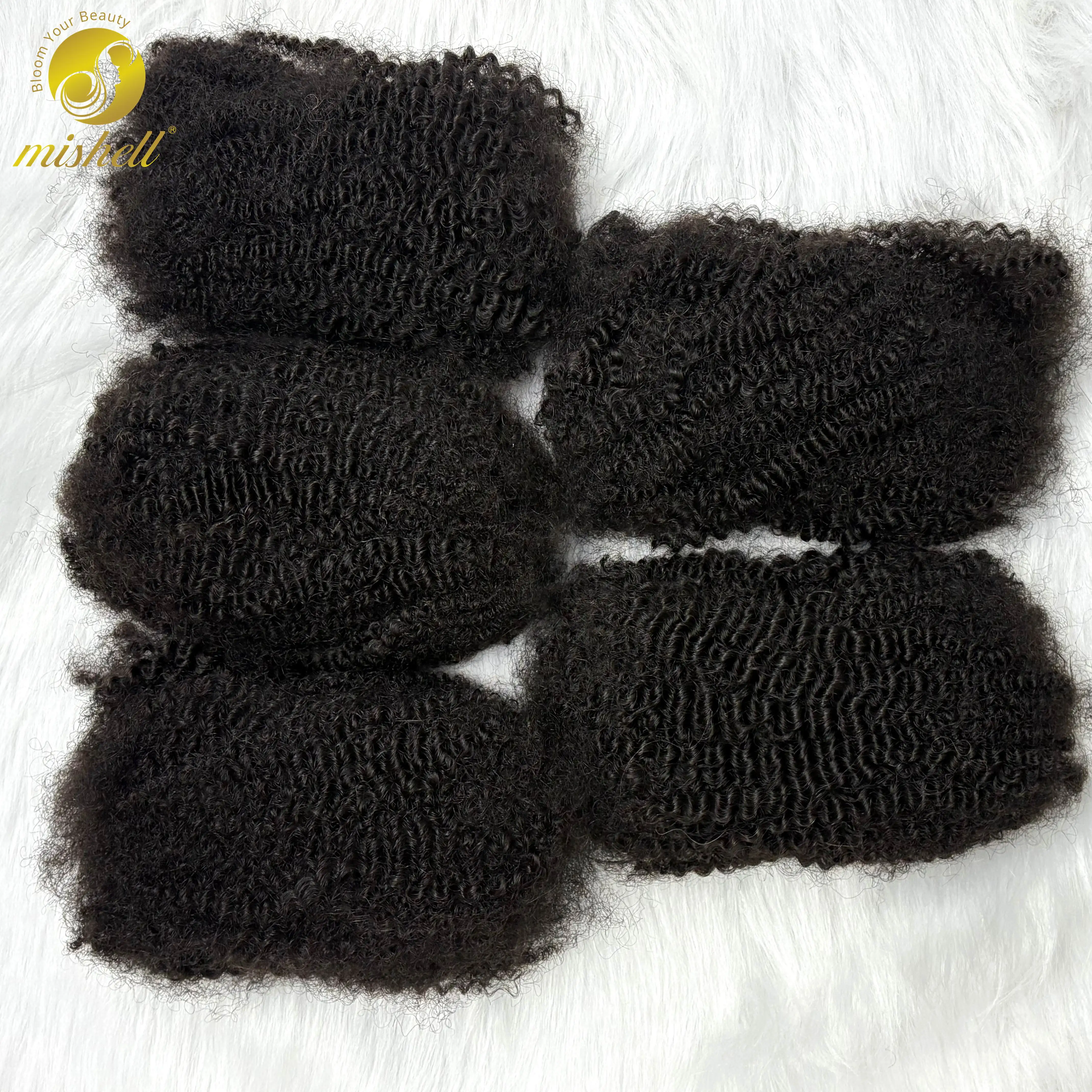 10-18in Afro Kinky Curly Bulk Human Hair for Micro Twist Braiding Hair for Dreadlock Extensions Crochet Dreads Loc Twist Braids
