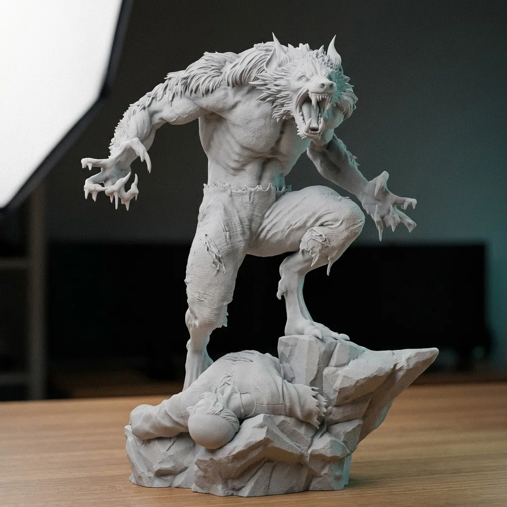1/24 1/18 1/12 Berserk Howling Werewolf Unpainted Unassembled 3D Print Colorable Model Garage Kits