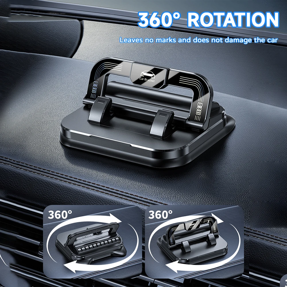 Universal Dashboard Car Phone Mount 360 Degree Rotation Phone Stand Mobile Phone Holder With Number Plate Temporary Parking Card