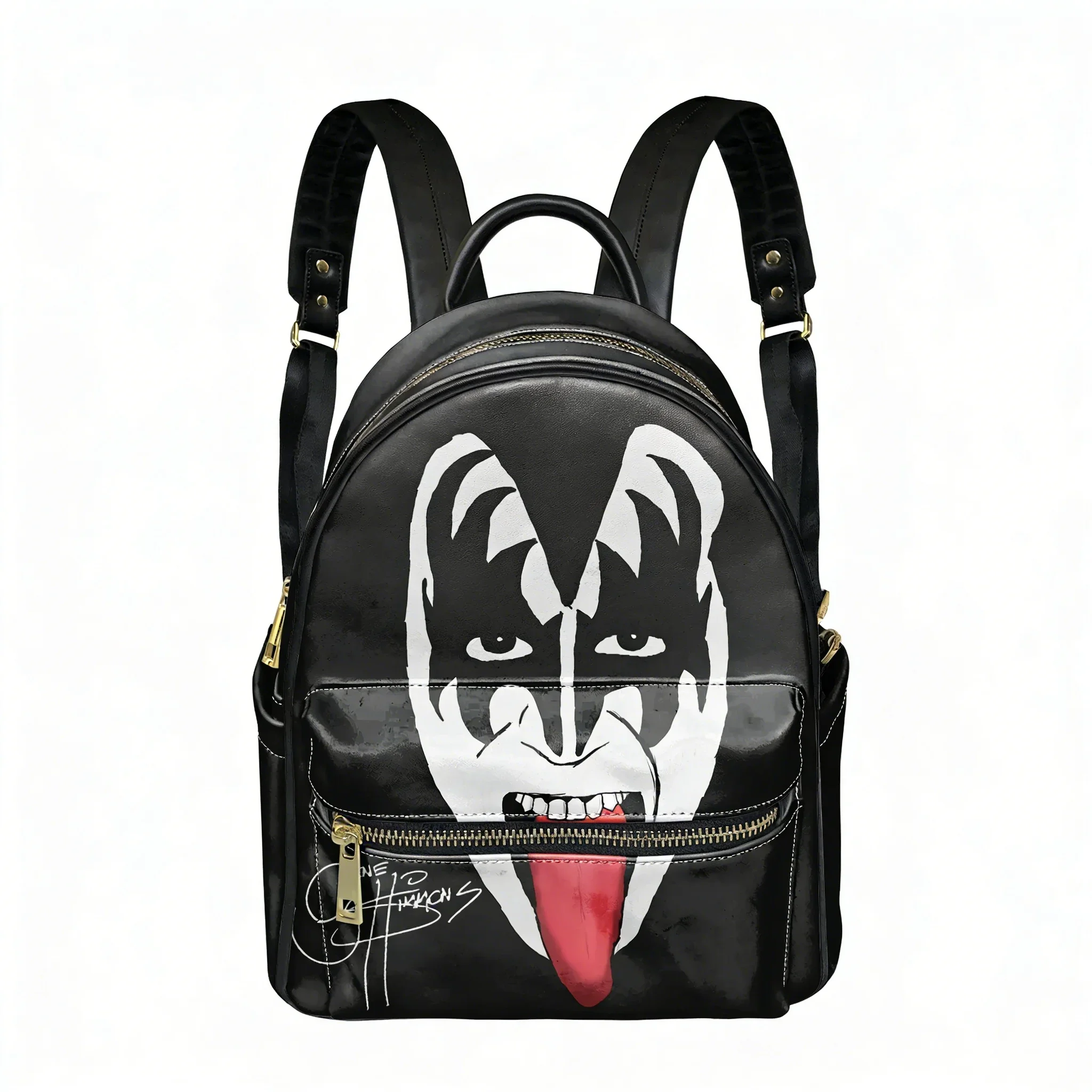 Gene The Demon Simmons Kiss Backpack Womens Men Personalized Double Shoulder Bag Business Travel Bookbag Rucksack Gift Daypack