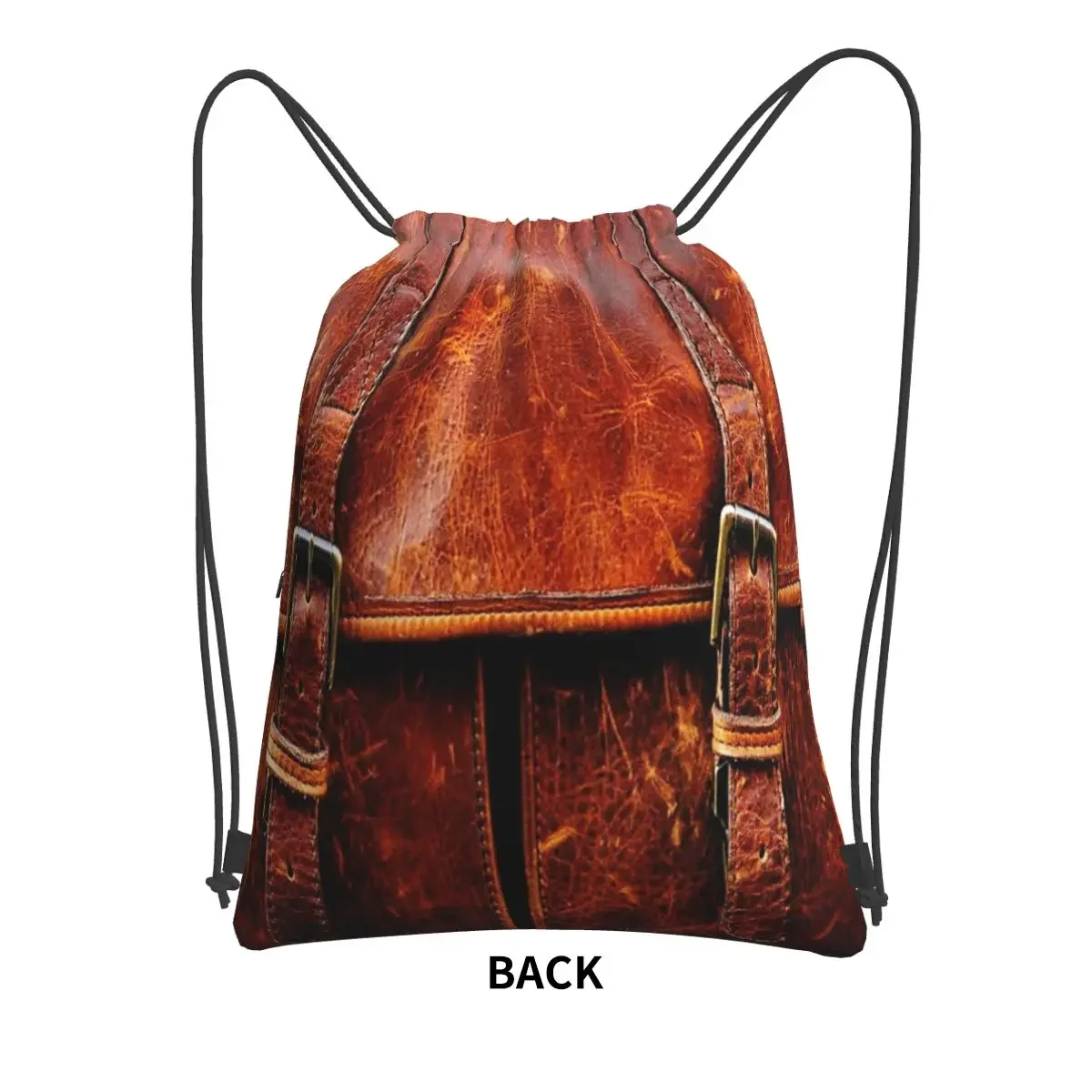 LEATHER Portable Backpacks Drawstring Bag Multi-function Drawstring Bundle Pocket Sundries Bags For Travel Sport Man Woman