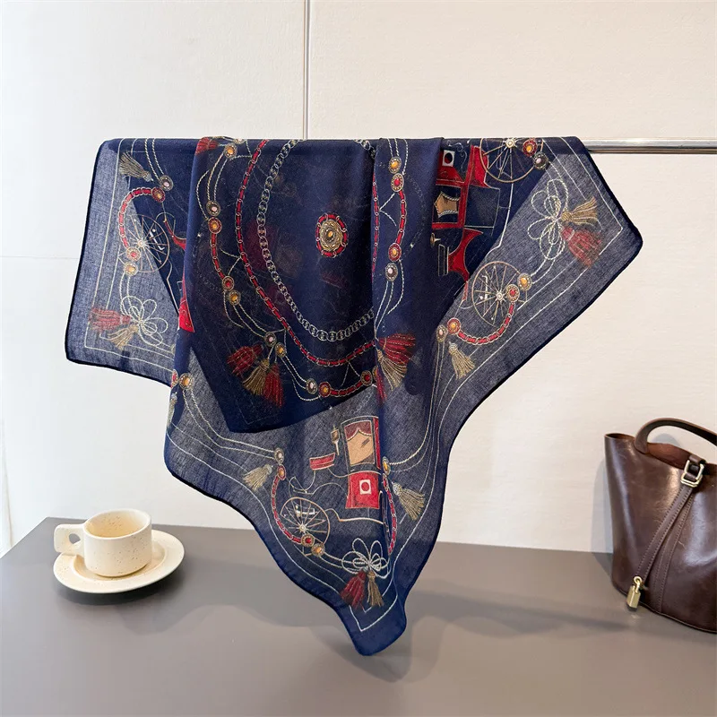 

​ ​ ​ ​ ​ ​ ​ Шарф в елочку, модная шаль в горошек, женский легкий квадратный шарф 4в1, бандана, солнцезащитная накидка