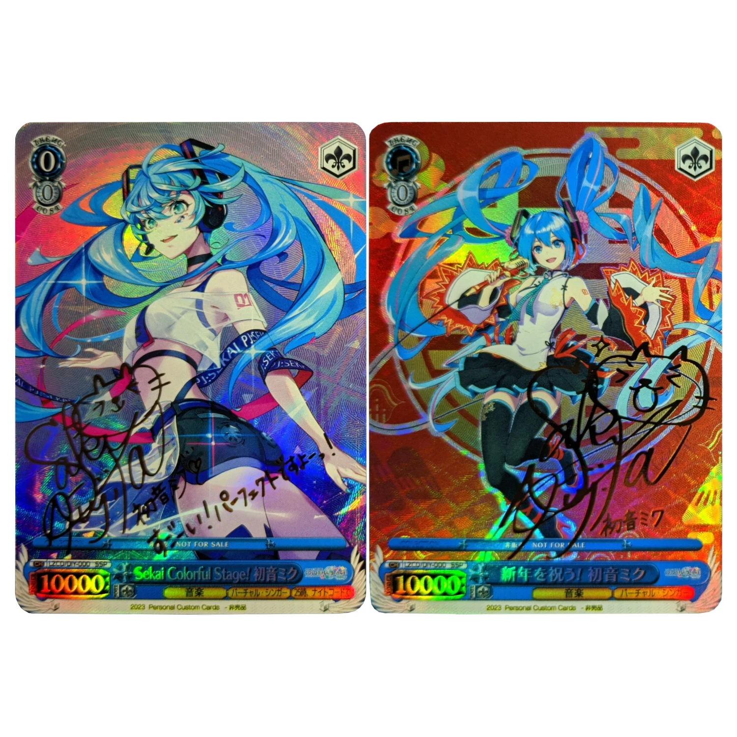 

Hatsune Miku Signature Refraction Color Flash Card Classic Single Card Game Anime Collection Cards Diy Gift Toys