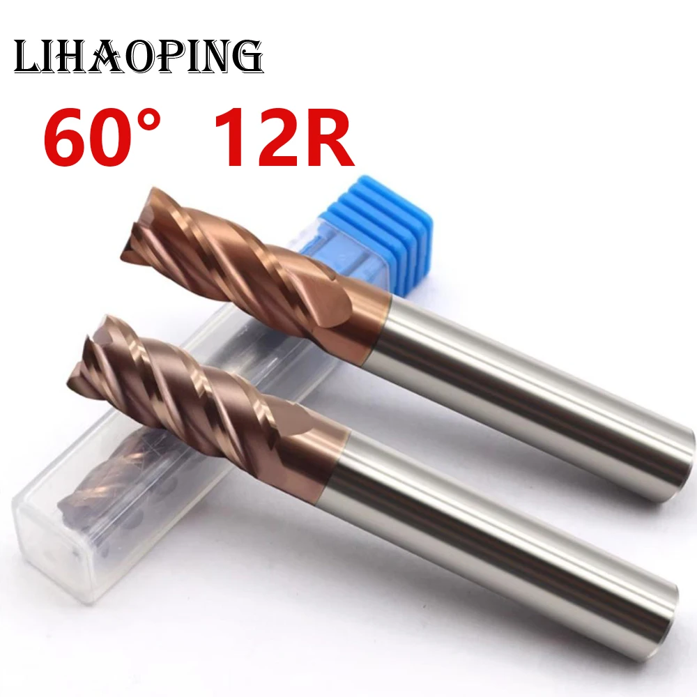 

60 градусов 12R 75L Инструменты для фрезерных носов из вольфрамовой стали с круглым носом 12R0.4 12R0.5 12R0.8 12R1 12R1.5 12R2 12R2.5 12R3 12R3.5 12R4 12R5
