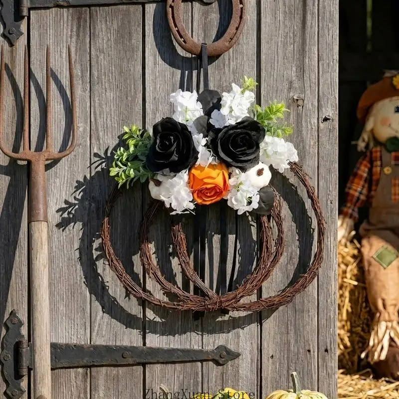 Halloween-Kranz-Akzent für den Innenbereich mit Kunstblumen-Eintrittsdisplay 3XUF – Detail 8