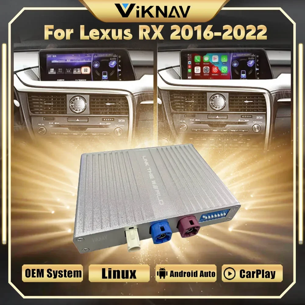 Viknav Linux Interface Decoding Box Fit For Lexus RX 2016-2022 Wireless CarPlay Android Auto Upgrade Decoder Box