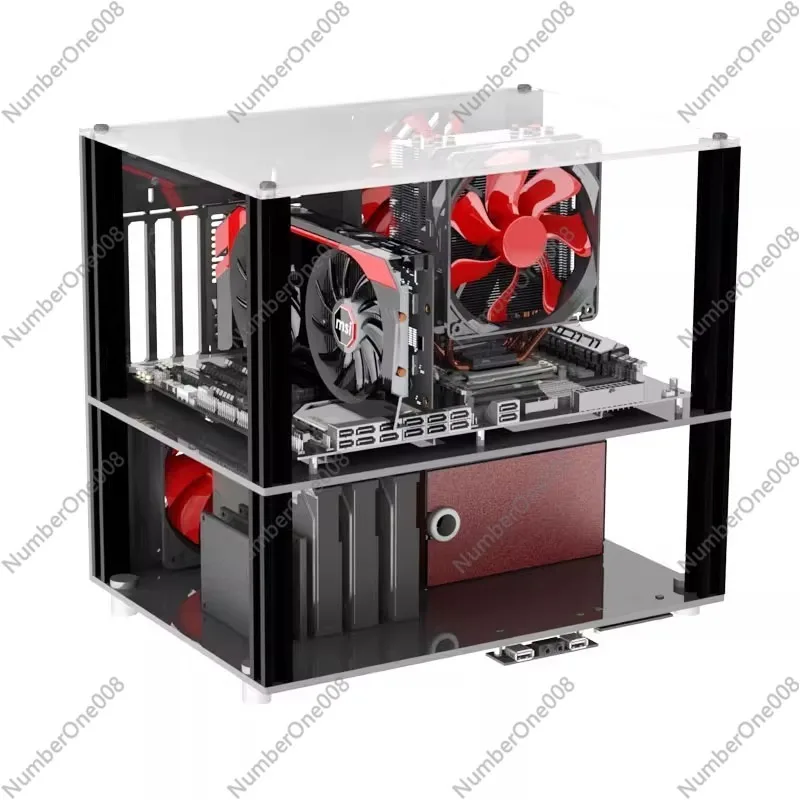 Double-layer Acrylic DIY Computer Case, Open ATX Personalized Special-shaped Rack