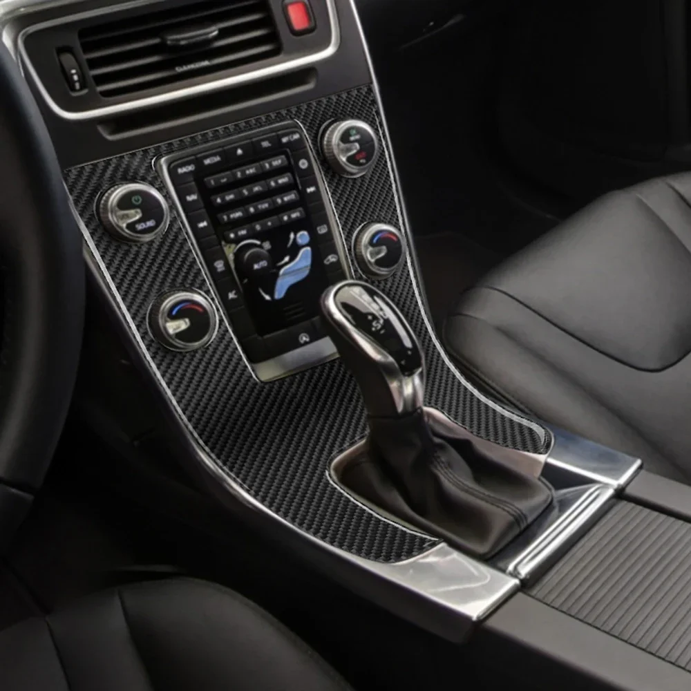 

LHD RHD Car Gear Shift Panel Cover Sticker Interior Trim Soft Carbon Fiber for Volvo S60 V60 2010 2012 2013 2014 2015 2016-2018