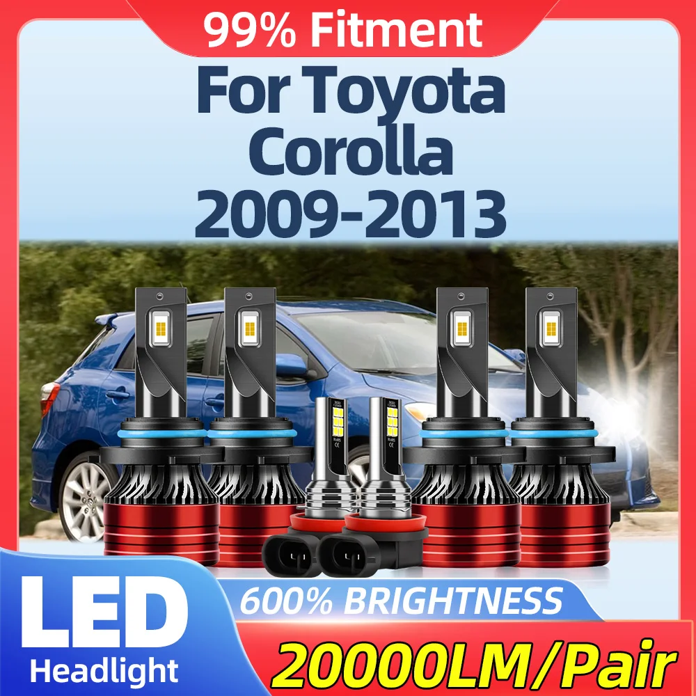

60000LM Turbo Auto Lamps 12V 6000K White LED Headlight Bulbs 360W Fog Lights For Toyota Corolla 2009 2010 2011 2012 2013