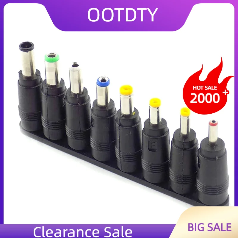 8 Trong 1 5.5X2.1Mm DC Jack Nam Jack DC Đầu Kết Nối DC Nữ Phích Cắm Adapter 6.3 6.0 5.5 3.5 2.5 Kết Nối