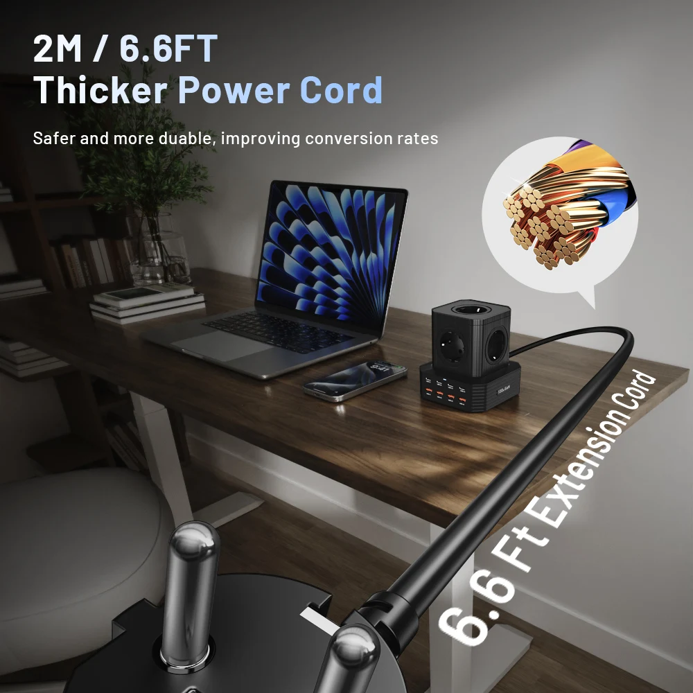 Imagem -06 - Carregador Usb c Rápido para Iphone e Samsung Torre Power Strip Tomadas ac Usb-c Portas a pd Pps Carregadores qc 3.0 100w 4000w