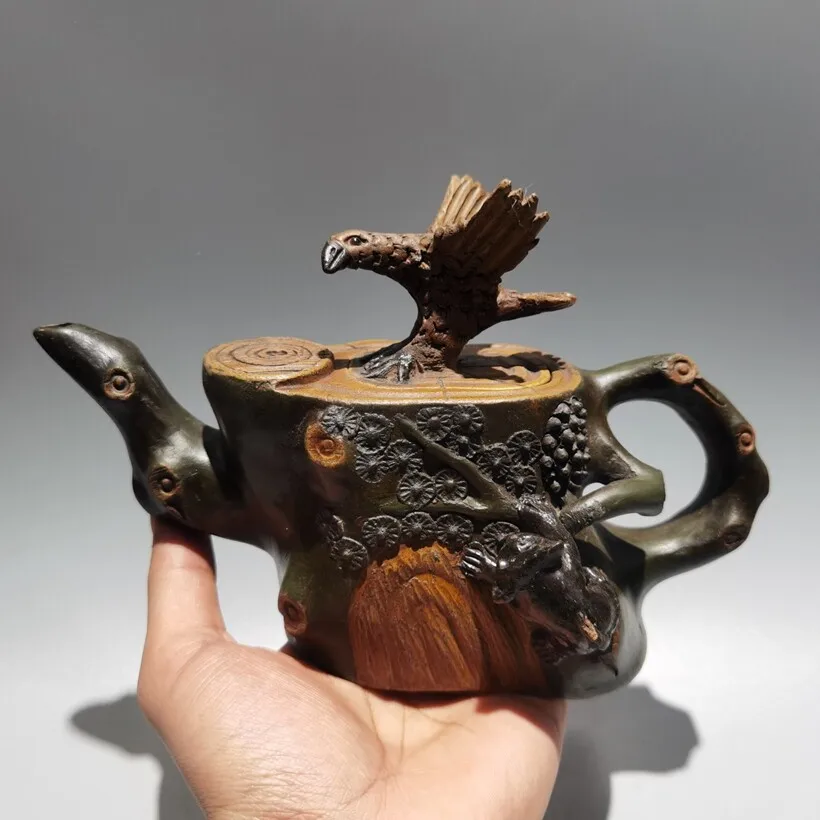 Chinese old Yixing Clay Teapot handmade eagle lid Purple sand Teapot
