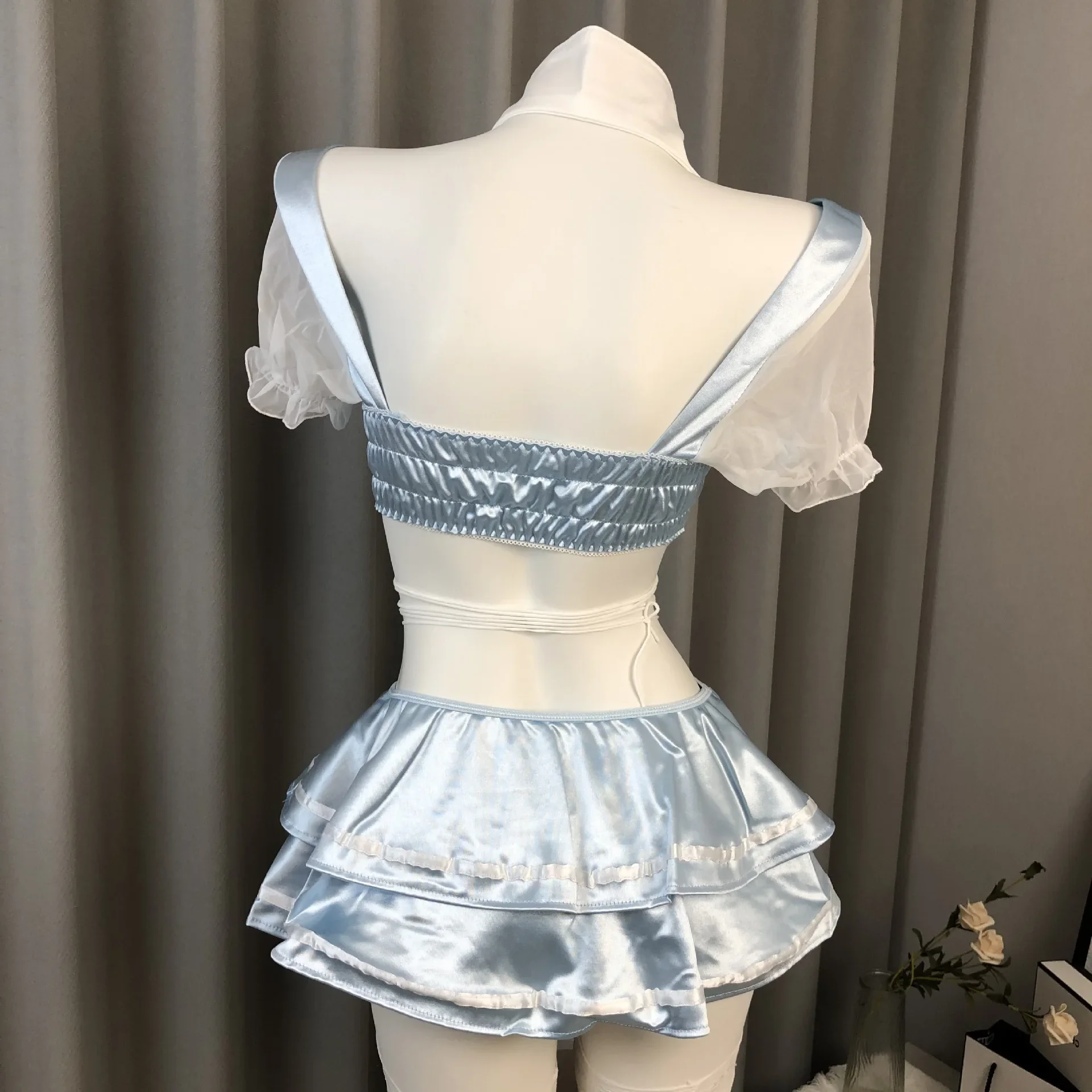 Uniforme de Demoiselle d'Honneur Mignonne, Costume de Cosplay, Mini Robe Bandage Dos aux, Lolita Trempée, Sous-Vêtements Anime pour Fille, Tenues d'Halloween