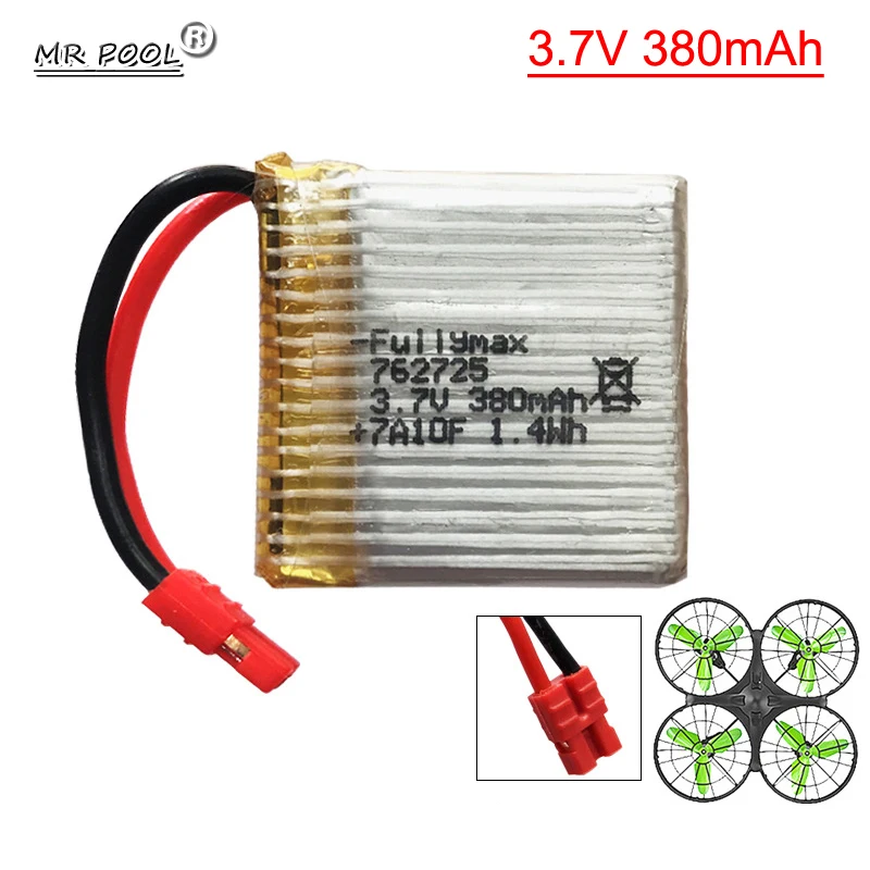 3.7 V 380mAh Lipo battery for Syma X21 / X21w x26 drone Remote Control quadcopter spare parts 762725 accessories 3.7v battery