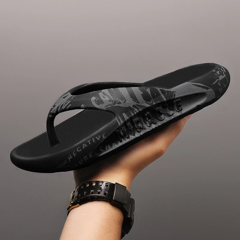 

Пляжные шлепанцы унисекс с принтом, большие размеры, из ЭВА, высокоэластичные, на толстой подошве, легкие, для улицы