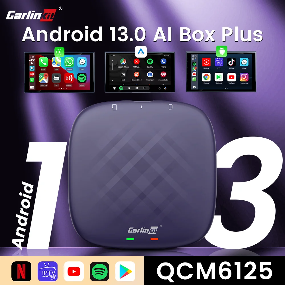 

Carlinkit Android 13 Ai Box 8 Core Tv Box CarPlay Wireless Android Auto GNSS for Youtube Netfilx IPTV Spotify OEM Wired CarPlay