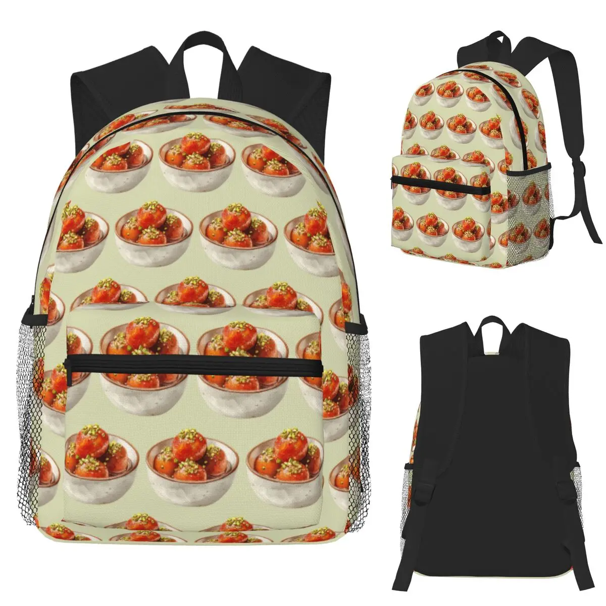 

Watercolor Gulab Jamun Student Backpack School Bag Hiking Travel Daypack for Boys Girls Fashion Bookbag Shoulder Bags