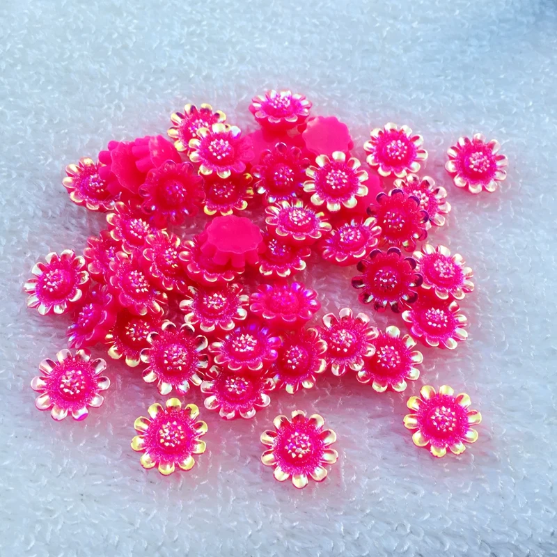 12mm AB resin flower design rhinestone Art Rhinestones for DIY wedding decoration 40pcs -B08