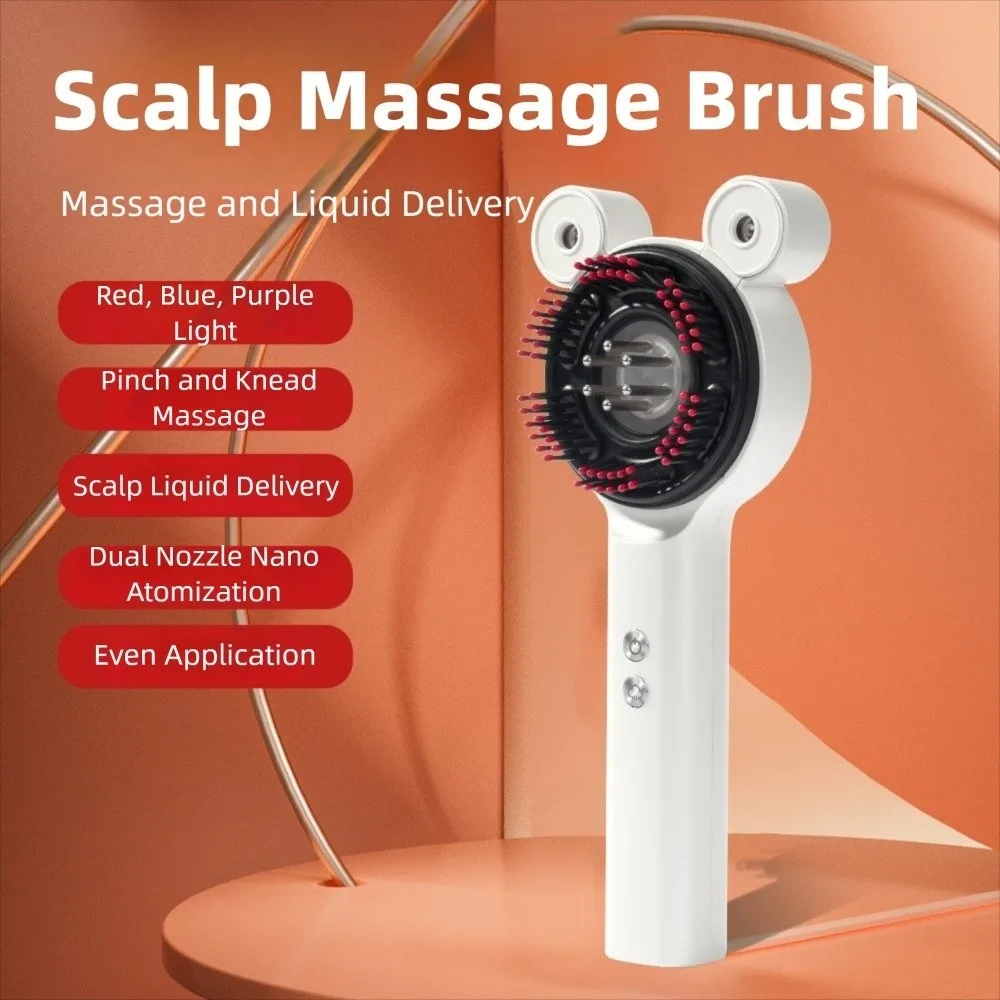 

Therapy Hair Electric Spray Massage Combs Oil Applicator Nano Atomization Scalp Massaging Brush Red Blue Purple Light Hair Care