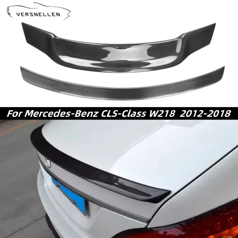 W218 R Style Carbon Fiber Spoiler For Mercedes CLS Class W218 C218 CLS63 AMG Style Rear Trunk Spoiler Wing Lip 2012-2018