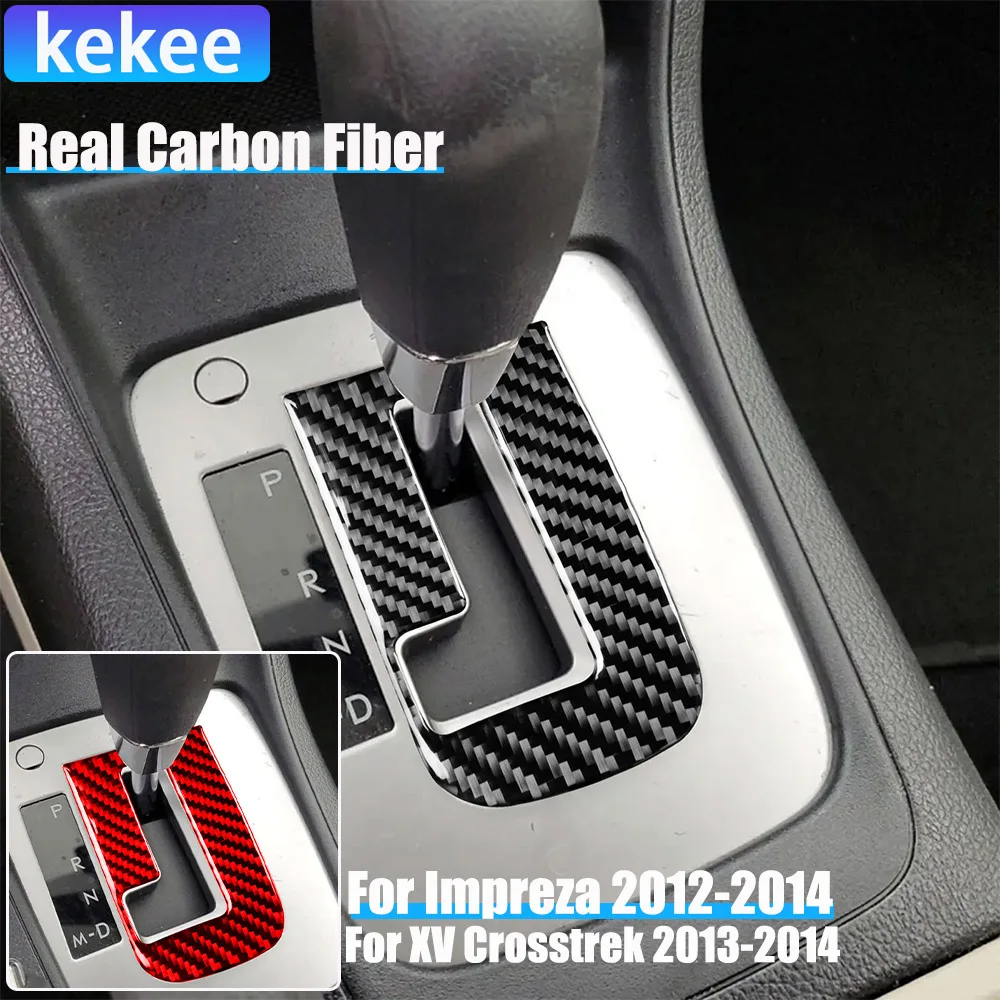 

Real Carbon Fiber Car Accessories Gear Shift Panel Trim Cover Soft Sticker For Subaru Impreza 2012-2014 XV Crosstrek 2013-2014