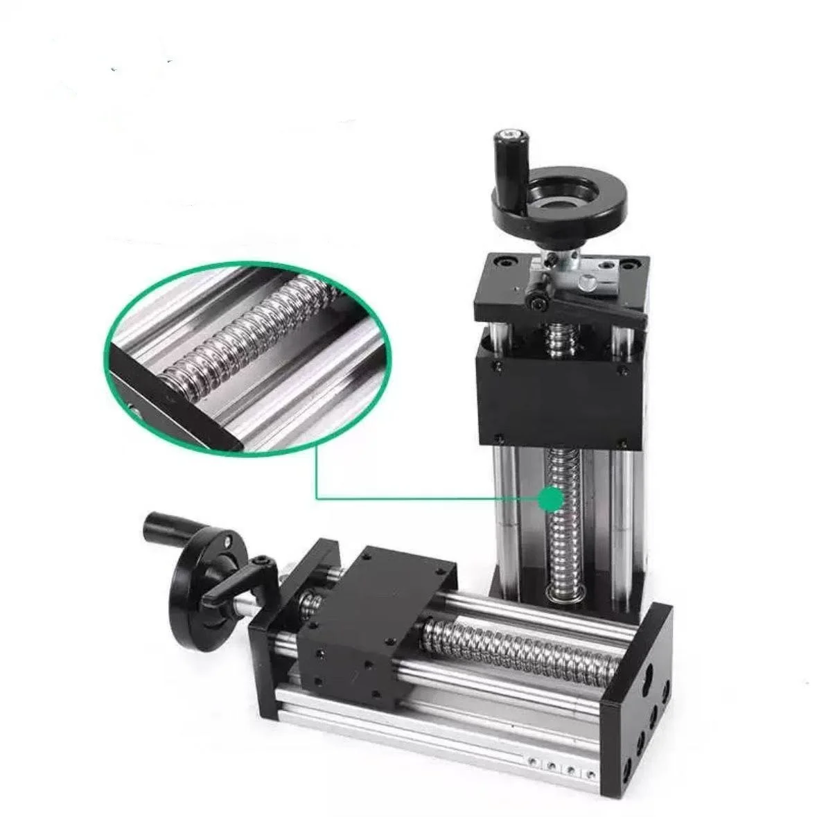 GGP New Square Linear Rail Slide Table Hand-Cranked 100-200MM Stroke, Dual Optical Axis, Ball Screw, for CNC Table 3D Printer