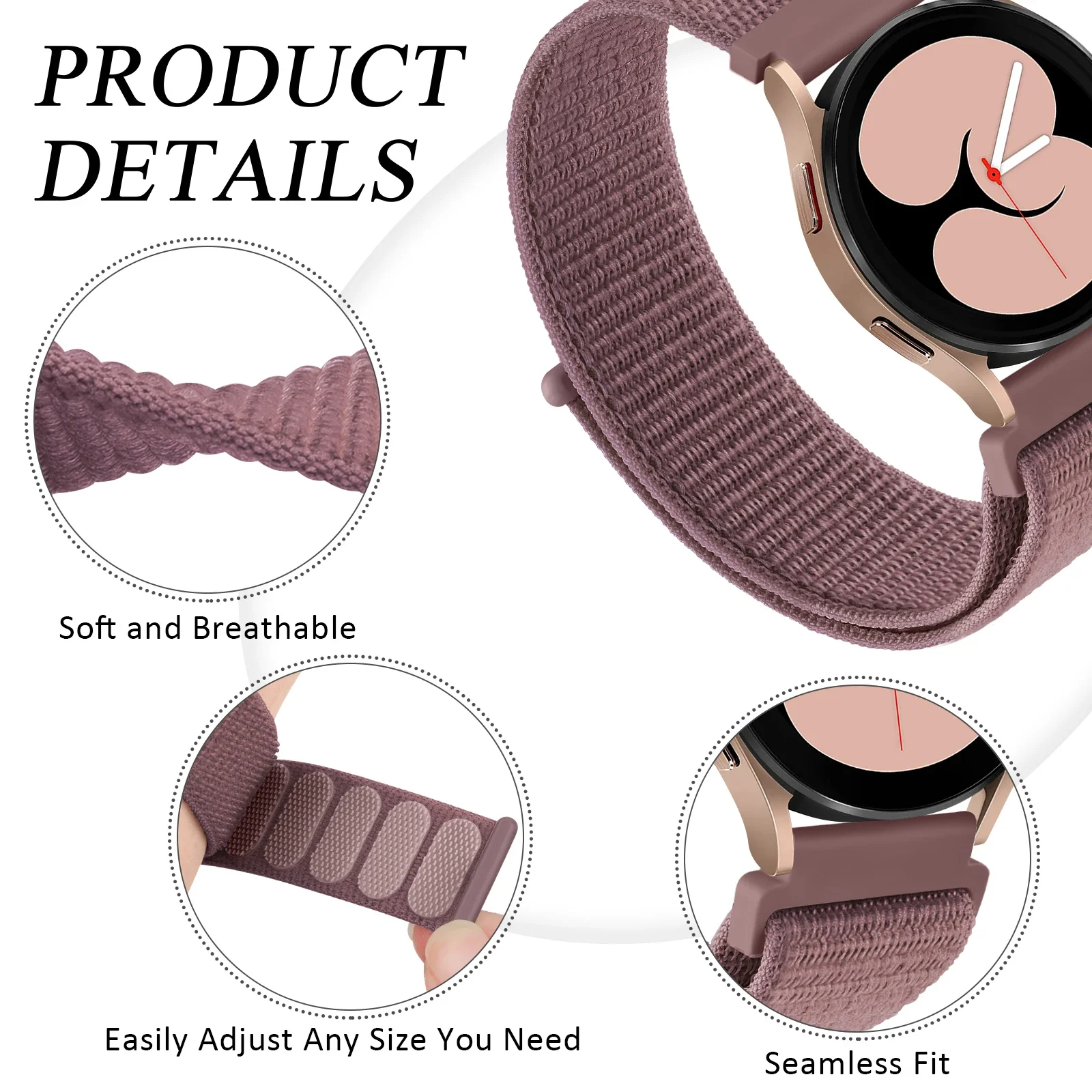 Nylon Strap for Samsung Galaxy Watch 4 6 Classic 43mm/Active 2 Band for Galaxy Watch 3 41mm 5 4 6 40mm 44mm/5 Pro 45mm Bracelet